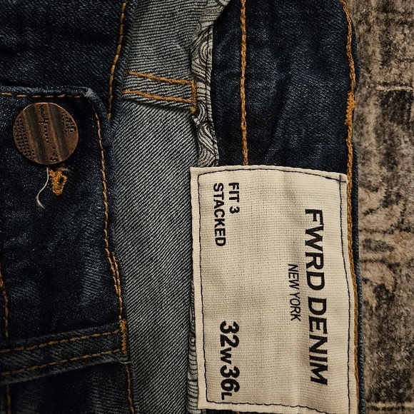 Blue Skinny Jeans with Gold Embellishments - Picture 3 of 6